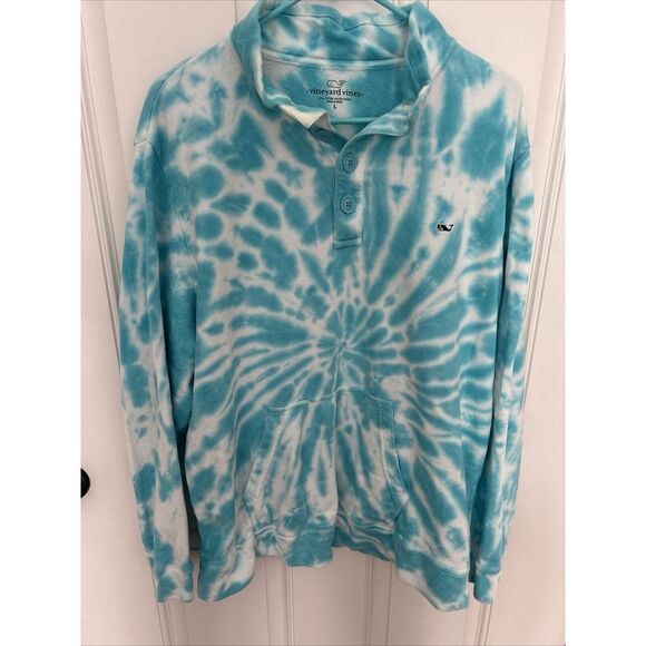 Vineyard Vines Tops - Vineyard Vines Blue and White Tie-Dye Hoodie